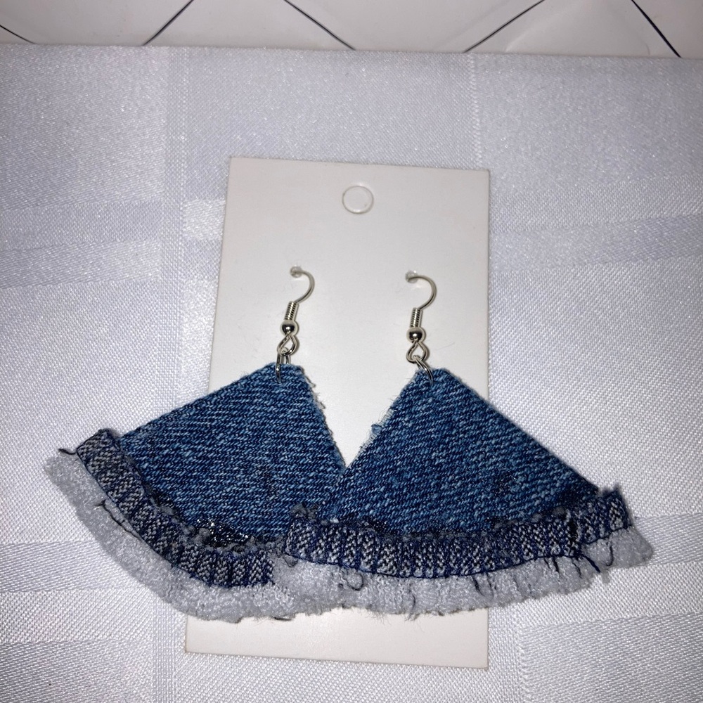 Denim earrings - Picture 2 of 4